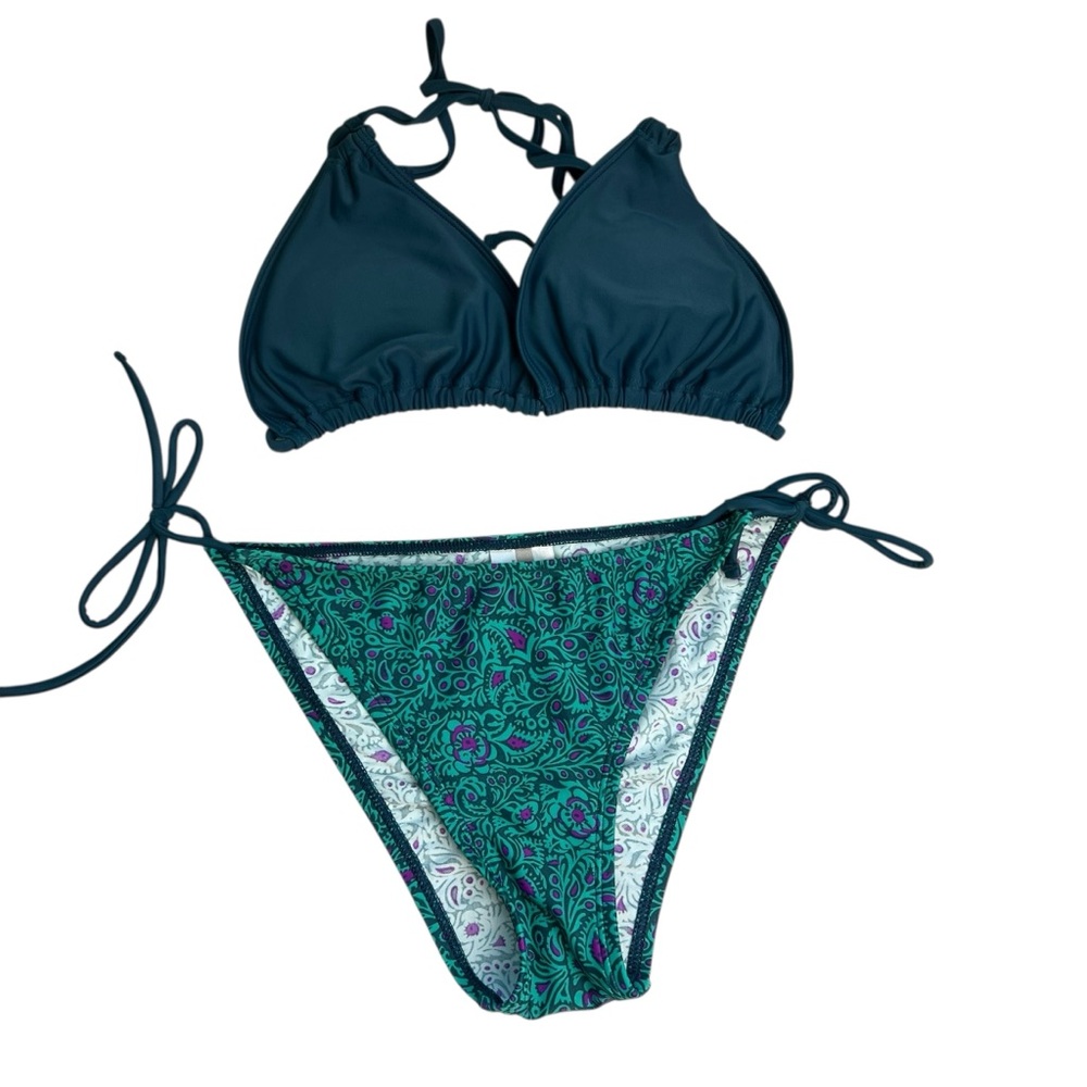 Patagonia Size XL Women's Teal Print Bikini Set Swimsuit